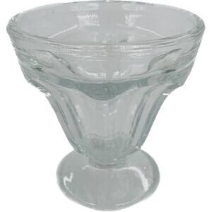 Dominion Glass Sherbet Cup Lotus Dessert Mini Single Clear Sundae Dish Footed